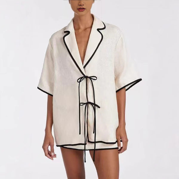 Jupe Courte Taille Haute en Coton