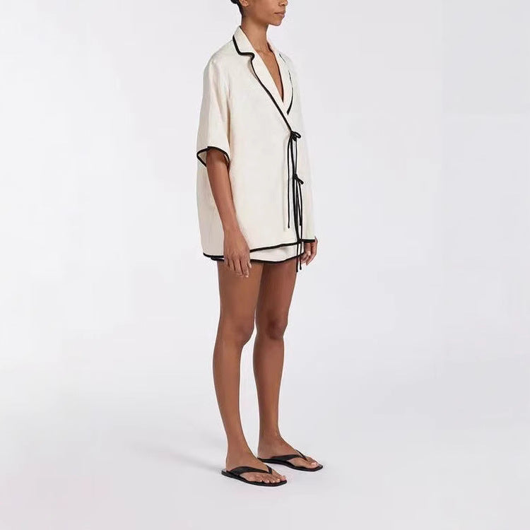 Jupe Courte Taille Haute en Coton
