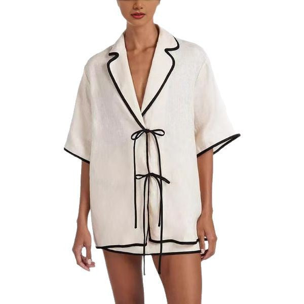 Jupe Courte Taille Haute en Coton